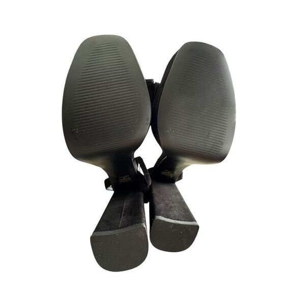Steve Madden Lessa Sandals Platform Chunky Heel Shoes 10M Black Suede HoCo Prom - Picture 7 of 7